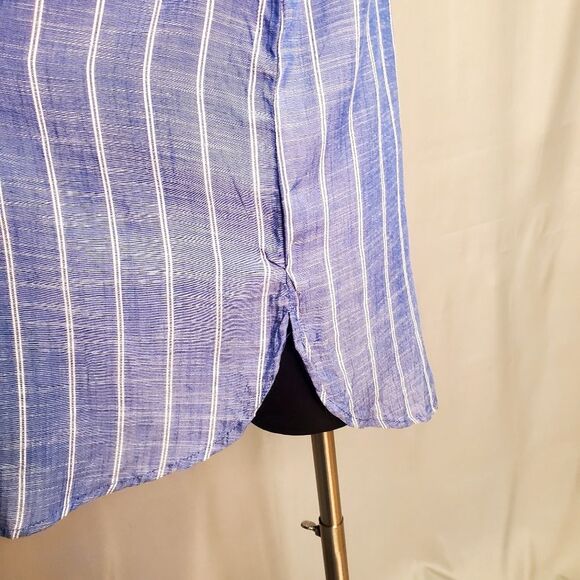 JENNIFER & GRACE, Beach Tunic  blue with white stripes size L - Picture 3 of 13